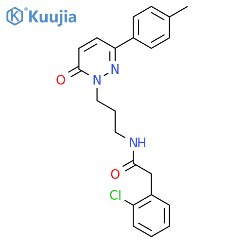 2-(2-chlorophenyl)-N-{3-[3-(4-methylphenyl)-6-oxo-1,6-dihydropyridazin-1-yl]propyl}acetamide structure