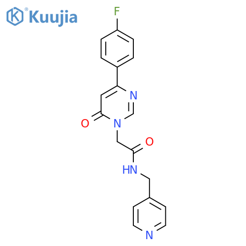 2-[4-(4-fluorophenyl)-6-oxo-1,6-dihydropyrimidin-1-yl]-N-[(pyridin-4-yl)methyl]acetamide structure