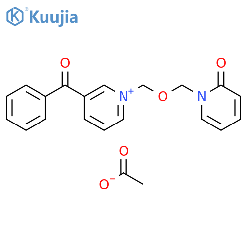 Pyridinium, 3-benzoyl-1-[[(2-oxo-1(2H)-pyridinyl)methoxy]methyl]-,acetate structure