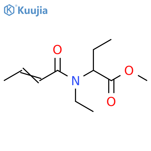Butanoic acid, 2-[ethyl(1-oxo-2-butenyl)amino]-, methyl ester structure