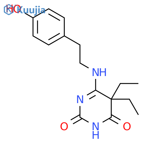 2,4(3H,5H)-Pyrimidinedione,5,5-diethyl-6-[[2-(4-hydroxyphenyl)ethyl]amino]- structure