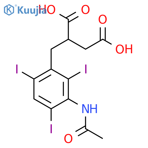 Butanedioic acid,2-[[3-(acetylamino)-2,4,6-triiodophenyl]methyl]- structure