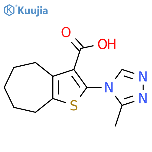 4H-Cyclohepta[b]thiophene-3-carboxylic acid,5,6,7,8-tetrahydro-2-(3-methyl-4H-1,2,4-triazol-4-yl)- structure