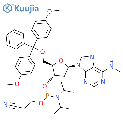 5'-O-bis(4-methoxyphenyl)phenylmethyl-2'-deoxy-N-methyl-Adenosine 3'-2-cyanoethyl bis(1-methylethyl)phosphoramidite structure