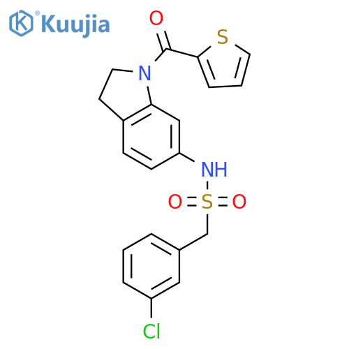 1-(3-chlorophenyl)-N-1-(thiophene-2-carbonyl)-2,3-dihydro-1H-indol-6-ylmethanesulfonamide structure