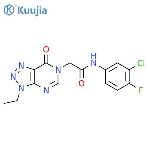 N-(3-chloro-4-fluorophenyl)-2-{3-ethyl-7-oxo-3H,6H,7H-1,2,3triazolo4,5-dpyrimidin-6-yl}acetamide structure