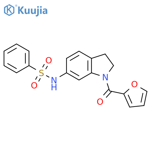 N-[1-(furan-2-carbonyl)-2,3-dihydro-1H-indol-6-yl]benzenesulfonamide structure