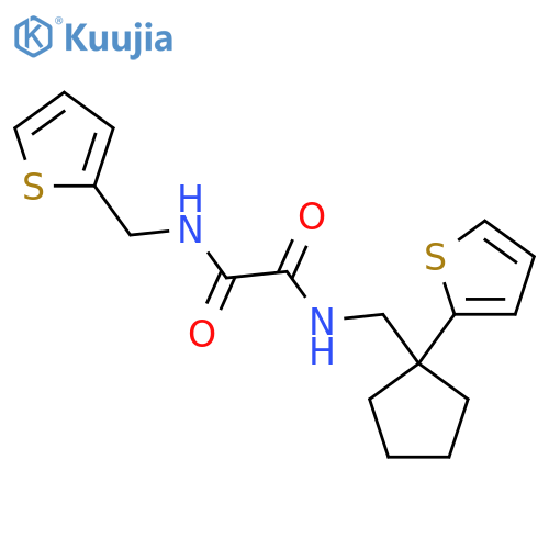 N-{1-(thiophen-2-yl)cyclopentylmethyl}-N'-(thiophen-2-yl)methylethanediamide structure
