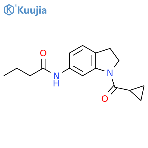 N-(1-cyclopropanecarbonyl-2,3-dihydro-1H-indol-6-yl)butanamide structure