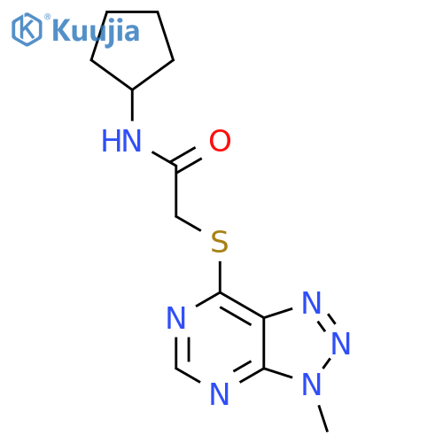 N-cyclopentyl-2-({3-methyl-3H-1,2,3triazolo4,5-dpyrimidin-7-yl}sulfanyl)acetamide structure