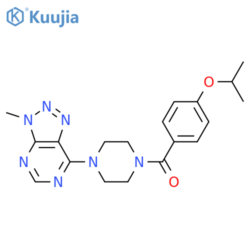 1-{3-methyl-3H-[1,2,3]triazolo[4,5-d]pyrimidin-7-yl}-4-[4-(propan-2-yloxy)benzoyl]piperazine structure