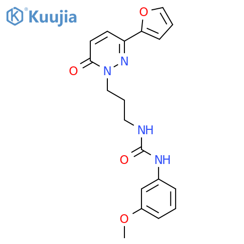 3-{3-[3-(furan-2-yl)-6-oxo-1,6-dihydropyridazin-1-yl]propyl}-1-(3-methoxyphenyl)urea structure