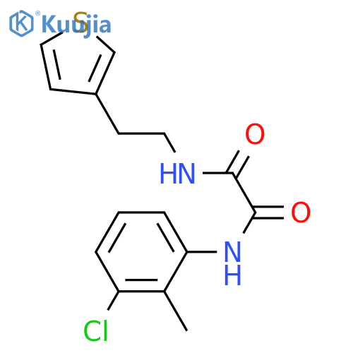 N'-(3-chloro-2-methylphenyl)-N-2-(thiophen-3-yl)ethylethanediamide structure
