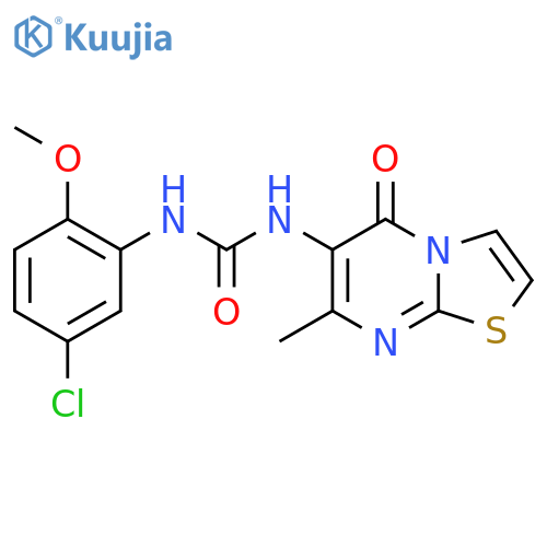 1-(5-chloro-2-methoxyphenyl)-3-{7-methyl-5-oxo-5H-[1,3]thiazolo[3,2-a]pyrimidin-6-yl}urea structure