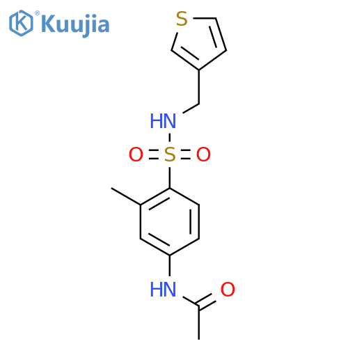 N-(3-methyl-4-{[(thiophen-3-yl)methyl]sulfamoyl}phenyl)acetamide structure
