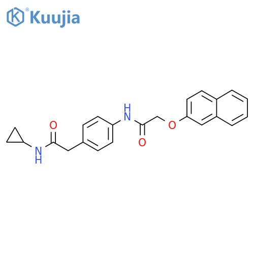 N-{4-[(cyclopropylcarbamoyl)methyl]phenyl}-2-(naphthalen-2-yloxy)acetamide structure