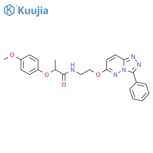 2-(4-methoxyphenoxy)-N-2-({3-phenyl-1,2,4triazolo4,3-bpyridazin-6-yl}oxy)ethylpropanamide structure