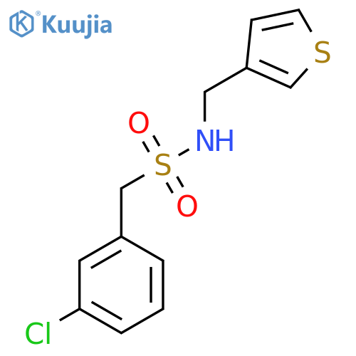 1-(3-chlorophenyl)-N-[(thiophen-3-yl)methyl]methanesulfonamide structure