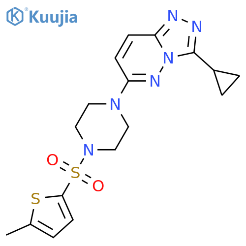 1-{3-cyclopropyl-[1,2,4]triazolo[4,3-b]pyridazin-6-yl}-4-[(5-methylthiophen-2-yl)sulfonyl]piperazine structure