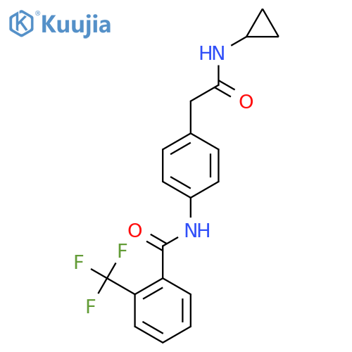N-{4-(cyclopropylcarbamoyl)methylphenyl}-2-(trifluoromethyl)benzamide structure