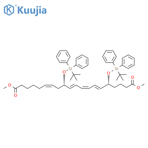 6,8,10,14-Eicosatetraenedioic acid, 5,12-bis[[(1,1-dimethylethyl)diphenylsilyl]oxy]-, dimethyl ester, [S-[R*,S*-(E,Z,E,Z)]]- (9CI) structure