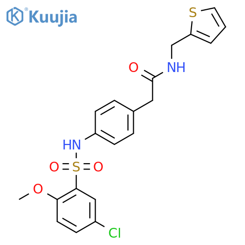 2-[4-(5-chloro-2-methoxybenzenesulfonamido)phenyl]-N-[(thiophen-2-yl)methyl]acetamide structure