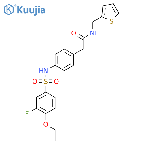 2-[4-(4-ethoxy-3-fluorobenzenesulfonamido)phenyl]-N-[(thiophen-2-yl)methyl]acetamide structure