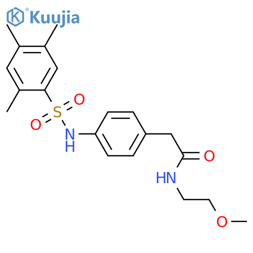 N-(2-methoxyethyl)-2-[4-(2,4,5-trimethylbenzenesulfonamido)phenyl]acetamide structure
