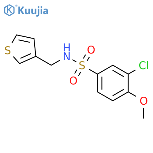 3-chloro-4-methoxy-N-[(thiophen-3-yl)methyl]benzene-1-sulfonamide structure