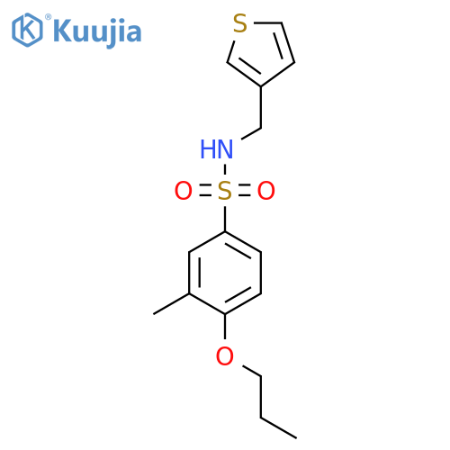 3-methyl-4-propoxy-N-[(thiophen-3-yl)methyl]benzene-1-sulfonamide structure