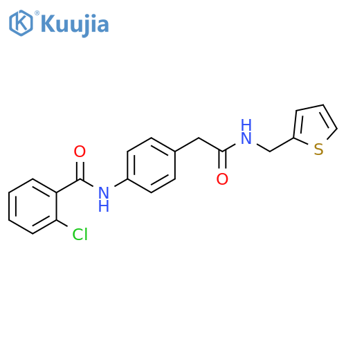 2-chloro-N-[4-({[(thiophen-2-yl)methyl]carbamoyl}methyl)phenyl]benzamide structure
