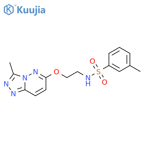 3-methyl-N-[2-({3-methyl-[1,2,4]triazolo[4,3-b]pyridazin-6-yl}oxy)ethyl]benzene-1-sulfonamide structure