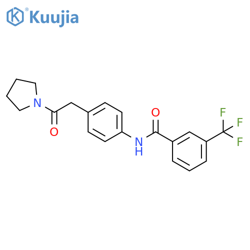N-{4-[2-oxo-2-(pyrrolidin-1-yl)ethyl]phenyl}-3-(trifluoromethyl)benzamide structure