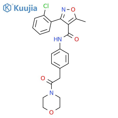 3-(2-chlorophenyl)-5-methyl-N-{4-2-(morpholin-4-yl)-2-oxoethylphenyl}-1,2-oxazole-4-carboxamide structure