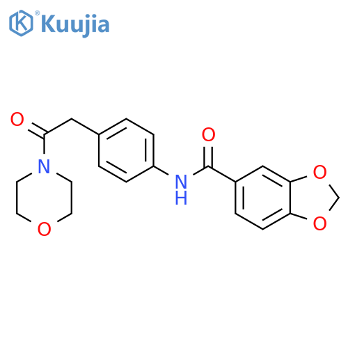 N-{4-2-(morpholin-4-yl)-2-oxoethylphenyl}-2H-1,3-benzodioxole-5-carboxamide structure