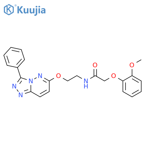 2-(2-methoxyphenoxy)-N-[2-({3-phenyl-[1,2,4]triazolo[4,3-b]pyridazin-6-yl}oxy)ethyl]acetamide structure