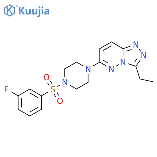 1-{3-ethyl-1,2,4triazolo4,3-bpyridazin-6-yl}-4-(3-fluorobenzenesulfonyl)piperazine structure