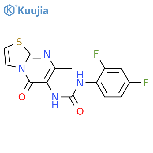 1-(2,4-difluorophenyl)-3-{7-methyl-5-oxo-5H-1,3thiazolo3,2-apyrimidin-6-yl}urea structure