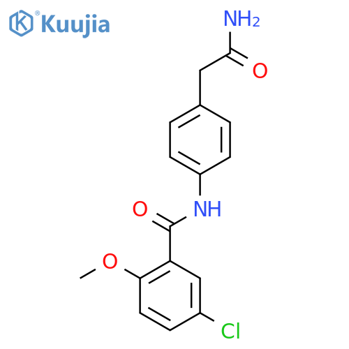 N-[4-(carbamoylmethyl)phenyl]-5-chloro-2-methoxybenzamide structure