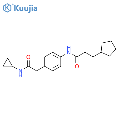 3-cyclopentyl-N-{4-[(cyclopropylcarbamoyl)methyl]phenyl}propanamide structure