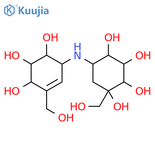D-epi-Inositol,3,4-dideoxy-2-C-(hydroxymethyl)-4-[[(1S,4R,5S,6S)-4,5,6-trihydroxy-3-(hydroxymethyl)-2-cyclohexen-1-yl]amino]- structure