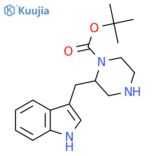 tert-butyl 2-(1H-indol-3-yl)methylpiperazine-1-carboxylate structure