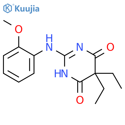 4,6(1H,5H)-Pyrimidinedione,5,5-diethyl-2-[(2-methoxyphenyl)amino]- structure