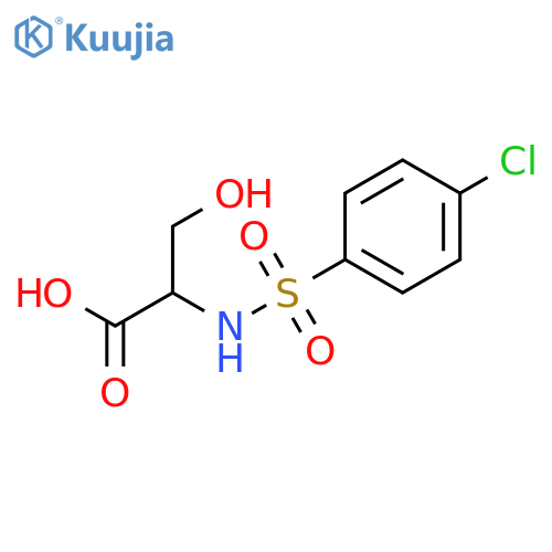 2-(4-chlorobenzenesulfonamido)-3-hydroxypropanoic acid structure