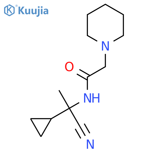 N-(1-cyano-1-cyclopropylethyl)-2-(piperidin-1-yl)acetamide structure