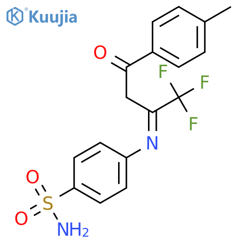 4-3-(4-Methylphenyl)-3-oxo-1-(trifluoromethyl)propylideneaminobenzenesulfonamide structure