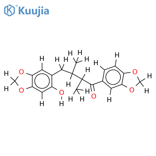 1-(benzo[d][1,3]dioxo-5-yl)-4-(6-hydroxybenzo[d][1,3]dioxol-5-yl)-2,3-dimethylbutan-1-one structure
