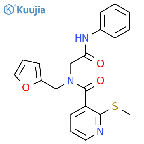2-{N-[(furan-2-yl)methyl]-1-[2-(methylsulfanyl)pyridin-3-yl]formamido}-N-phenylacetamide structure