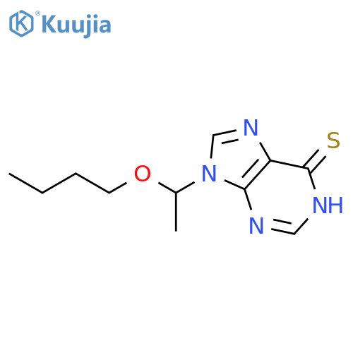 6H-Purine-6-thione, 9-(1-butoxyethyl)-1,9-dihydro- structure