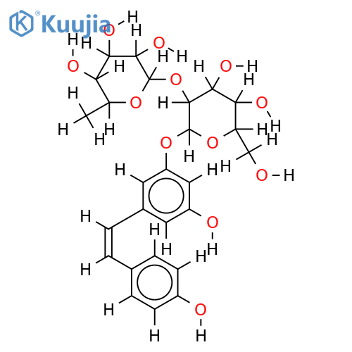 (Z)-5,4'-dihydroxystilbene 3-O-alpha-L-rhamnopyranosyl-(1->2)-beta-D-glucopyranoside structure